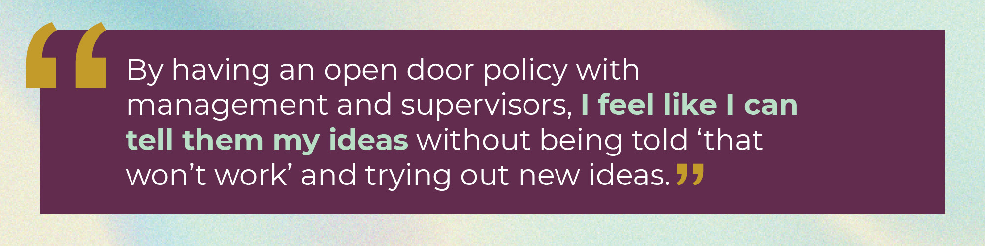 quote image about ucs healthcare's open door policy.